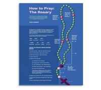 RNUMLIGH How to Pray the Rosary Poster Catholic Prayer Guide and Devotional Art Canvas Wall Print(Framed,08x12inch(20x30cm))