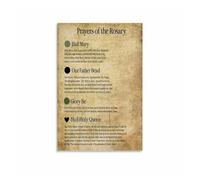 RNUMLIGH How to Pray the Rosary Poster, Catholic Prayer Guide and Instructional Wall-Art for Room, Home Altar(Framed,16x24inch(40x60cm))
