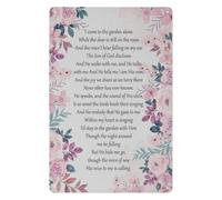 RNUMLIGH I Come To The Garden Alone Floral Metal Sign Scripture Verse Rustic Wall-Art For Home Bedroom Women 8 X 12 inch