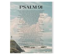 RNUMLIGH Inspirational Psalm 91 Poster Scripture Art Print for Living Room Bedroom Wall Decor Gods Word for Daily Encouragement(Unframed,12x18inch(30x45cm))