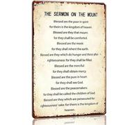 RNUMLIGH Metal Sign Sermon on the Blessed Are the Merciful Clean Layout Classic Tin Art for Hallway Entry Table 8 X 12 inch