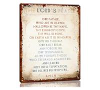 RNUMLIGH Metal Signs The Lord's Prayer Wall-Art Matthew 6:9-13 Scripture Poster for Bedroom Prints for Bathroom Picture for Home Office