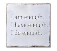 RNUMLIGH Motivational Affirmation Sign I Am Enough Have Do Metal Tin Plaque for Home Office Bedroom Decor (8 X 12 in)