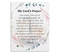 RNUMLIGH Our Father Prayer Wall-Art, The Lord's Bible Verse Print for Christian Home & Church Decor(Unframed,12x18inch(30x45cm))