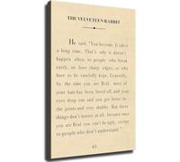 RNUMLIGH 's Room Wall-Art - Velveteen Rabbit Inspired Literary Quote Print on Canvas Vintage Book Page Poster for Study Space(Framed,12x18inch(30x45cm))