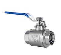 RNUMLIGH stainless steel valve, 1PCS Stainless Steel Ball Valve, 1/4" 3/8" 1/2" 3/4" 1" 2-piece Water Female Thread Pipe Valve Switch DN8-DN40(1 Inch)