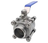RNUMLIGH stainless steel valve, 304 Stainless Steel Three Piece Ball Valve, 1/2" 3/4" Thread Internal Thread Water Pipe Welding Valve Switch DN20 25 32 65 80, 1pcs(BSP-WELD,1.5 Inch)