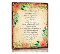 RNUMLIGH The Lord's Prayer Poster Metal Signs Religious Wall-Art Home Decor for Nursery Scripture for Pictures Paintings Living Room