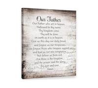 RNUMLIGH The Lord's Prayer Wall-Art - Our Father Bible Verse Canvas Print for Christian Home and Office(Framed,16x24inch(40x60cm))