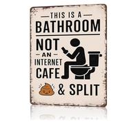RNUMLIGH Vintage Funny Bathroom Metal Sign This Is A Not An Internet Cafe Wall-Art for Home Decor (8 X 12 in)
