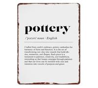 RNUMLIGH Vintage Pottery Definition Metal Sign Rustic Wall Decor for Ceramics Studio Home Craft Lover 8 X 12 in