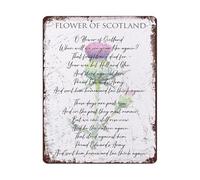 RNUMLIGH Vintage Scotland Pride Metal Sign Scottish Thistle Flower Of Retro Aluminum Wall Hanging for Irish Heritage Festival Party Tavern Decor 8 X 12 inch