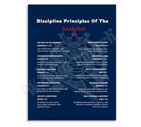RNUMLIGH Way of the Poster Samurai Code Principles Wall-Art for Discipline and Focus Home Dojo Office Study Room Motivation(Unframed,12x18inch(30x45cm))