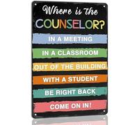 RNUMLIGH Where Is The Counselor Metal Sign School Guidance Office Door Plaque For Counseling Room Classroom Wall Decor 8 X 12 inch