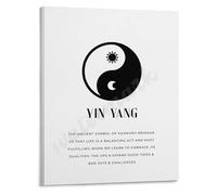 RNUMLIGH Yin Yang of Life Poster Black and White Balance Philosophy Symbol Wall-Art for Living Room Bedroom Decor(Unframed,08x12inch(20x30cm))