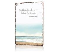 RNUMLIGH Zen Buddhist Metal Sign Thich Nhat Hanh Quote Enlightenment Is When The Flower And Light Meet Office Dorm Bar Garage 8 X 12 inch