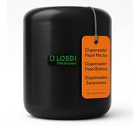 RO Linea Blanca ® Dispensador Papel Mecha Negro Plastico Reciclado ABS Alta Resistencia Cerradura Seguridad Capacidad Rollo 210 mm Montaje En Pared Uso Profesional Cocinas Banos Talleres Hosteleria