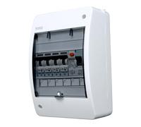 RoadEu - Caja cuadro electrico con interruptor diferencial 40A 2P tipo A/AC y Disyuntor LS 3x B16A, B10A, Caja de fusibles Ideal para talleres, cobertizos o jardines.
