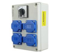 RoadEu - Distribuidor de enchufes 230V - 4 enchufes Schuko con interruptor - Enchufe doble de 230 V con interruptor principal 0-1. Toma de pared IP44