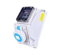 RoadEu - Enchufe mural IP66 CEE 16A con diferencial y disyuntor - 230V 3P monofásico - Resistente al agua y al polvo - Ideal para exteriores y zonas húmedas