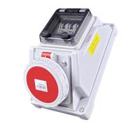 RoadEu - Enchufe mural IP66 CEE 32A con disyuntor - 400V 5P trifásico - Resistente al agua y al polvo - Ideal para exteriores e instalaciones industriales