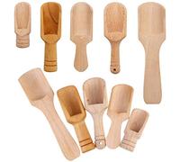 RoadLoo 10 Piezas Cuchara Dosificadora madera, Pala Dosificadora Sal Azúcar Cucharilla Utensilios de Cocina Mini Cucharas Pequeñas Frijoles Arroz