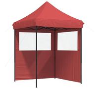 Roanoer Carpa plegable de 2 x 2 m, con bolsa enrollable, altura ajustable, marco de acero estable, para mercadillos, jardín y eventos, color burdeos
