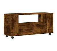 Roanoer Mueble para TV con ruedas (roble ahumado, 102 x 34,5 x 43 cm) | Mesa de televisión flexible para sala de estar y dormitorio con ruedas de 360 grados, material de madera y mucho espacio de