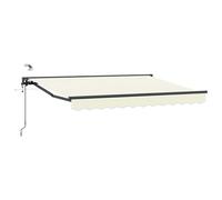 Roanoer Toldo con brazo articulado, color crema, antracita, 3,5 x 2 m | Elegante parasol para patio y jardín con soporte de pared estable, manivela y mando a distancia.