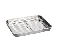 RoaQinFo Bandeja para Hornear con Rejilla Acero Inoxidable Refrigeración Pastelería Uso Cocina Multiusos Adecuada para Cafetería Hogar Restaurante, tal como se describe, Xl
