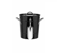 RoaQinFo Cubo de Hielo Aislado Cubitera Balde para Bebidas Bañera para Hielo con Higiénico para Mantener Enfriadas las Bebidas Durante Horas Reuniones Restaurantes Bar, Array, Negro