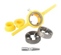 RoaQinFo Juego de 6 Piezas de Herramientas para Roscar Tuberías de PVC, Juego de Terraja Y Macho de Roscar NPT Redondo Profesional para Tuberías, Juego de Terr, Extractor 4IN