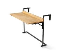 RoaQinFo Mostrador de Balcón Plegable Mesa Barra Estante Repisa con de Sujeción Ajustable y Superficie de Madera Estructura Firme de Metal Ahorro de Espacio, 90CM