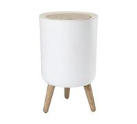 RoaQinFo Papelera Alta Moderna de Gran Capacidad, Tipo Pulsador, con Tapa, Ideal para Baño Y Oficina, Pata desmontable redonda