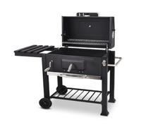 RoaQinFo Parrilla de Carbón Portátil Parrilla Barbacoa Asador Parillero con Estructura Estable Tapa con Rejilla y Estante Inferior Ruedas Adecuada para Reuniones al Aire Libre Hogar Patio