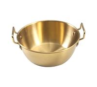 RoaQinFo Ramen Diseño Olla para Cocinar Fideos Cazo para Sopa y Leche Recipiente con Doble Asa de Acero Inoxidable Adecuado para Niños y Uso, 16CM de oro, tal como se describe