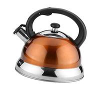 RoaQinFo Tetera Silbadora con Mango Cómodo Recta Colador y Cuerpo Resistente Acero Inoxidable Apta para Hervir Agua Leche Café Adecuada para, Naranja, Individual