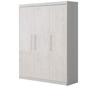 roba 1631803 - Armario de 3 puertas con 3 puertas, 1 perchero, 6 estantes, 190 x 130 x 52 cm, color gris