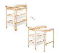 Roba Baby Pool Cambiador extensible con bañera - Madera natural y blanco