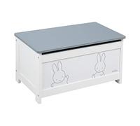 roba Baúl para Juguetes miffy® para Niños en Madera - Banco de Almacenamiento - Cierre Suave - Blanco / Diseño de Conejo