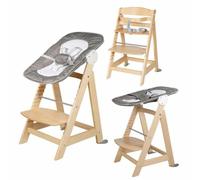 Roba Born Up Trona Convertible 2 en 1 + Hamaca Reclinable - Madera Natural
