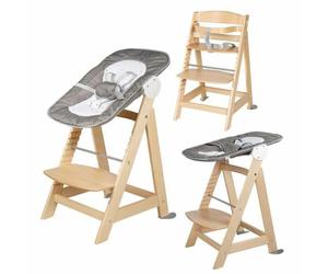Roba Born Up Trona Convertible 2 en 1 + Hamaca Reclinable - Madera Natural