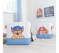 roba Caja de Almacenaje Paw Patrol para Niños - Caja Plegable para Estanterías - 27 x 27 cm - Caja de Juguetes con Chase, Marshall, Skye & Rubble - Fácil de Limpiar