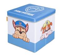 roba Caja Plegable para Sentarse y Almacenar Paw Patrol - Diseños de los Perros de la Serie Popular - Utilizable como Taburete para Niños - Azul/Blanco
