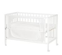roba Cama para habitación safe asleep® 60 x 120 cm 'Encanto de estrellas', cuna adosada con accesorios, lacada en blanco
