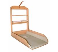 roba Cambiador Abatible de Pared en Madera Natural + Colchón Impermeable Liebhabaer - 2 Estantes Prácticos - Ahorra Espacio - Soporta Hasta 11 kg