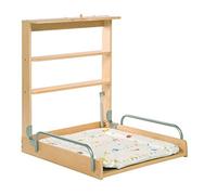 roba Cambiador de Pared Plegable + Colchón Impermeable Waldhochzeit - Estampado de Animales - 2 Prácticos Estantes - Soporta hasta 15 kg - Madera Natural