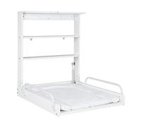 Roba Cambiador de pared plegable con colchón y 2 estantes madera blanca (hasta 15 kg)