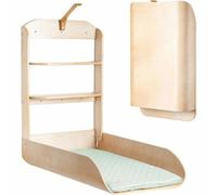 Cambiador de pared con 2 estantes - Verde escarchado natural Roba