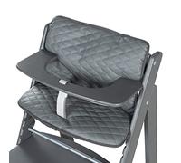 roba Cojín de Asiento "Luxe" - Inserto de 2 Piezas - Diseño Acolchado "Graphite quilted" - para Todas las Tronas "Sit Up"- Cuero PU Limpiable - Gris Grafito